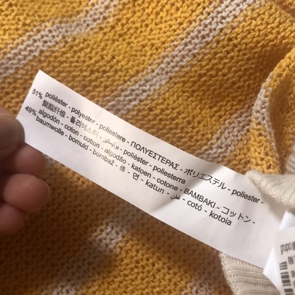 ZARA knit sleeveless oversized knit V- neck top stripes yellow size small - Picture 7 of 7